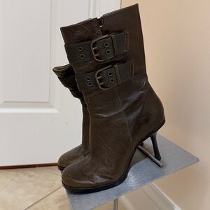 Steven By Steve Madden Dark Olive Green Heeled Boots